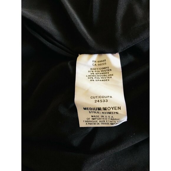 A.B.S. By Allen Schwartz Black Jersey Halter cape Sleeve Maxi Dress size M - Picture 3 of 12